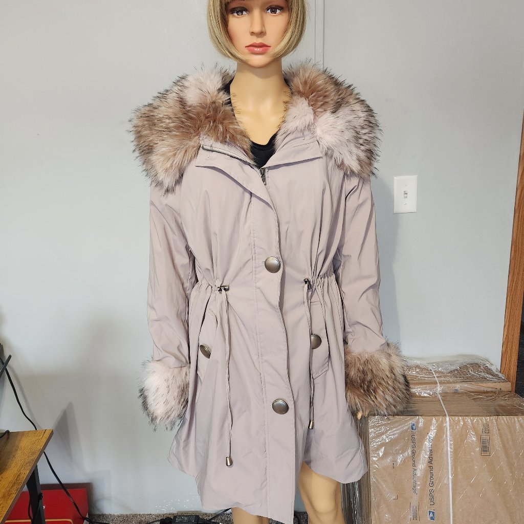 754 Xl Polyester Faux Fur Coat